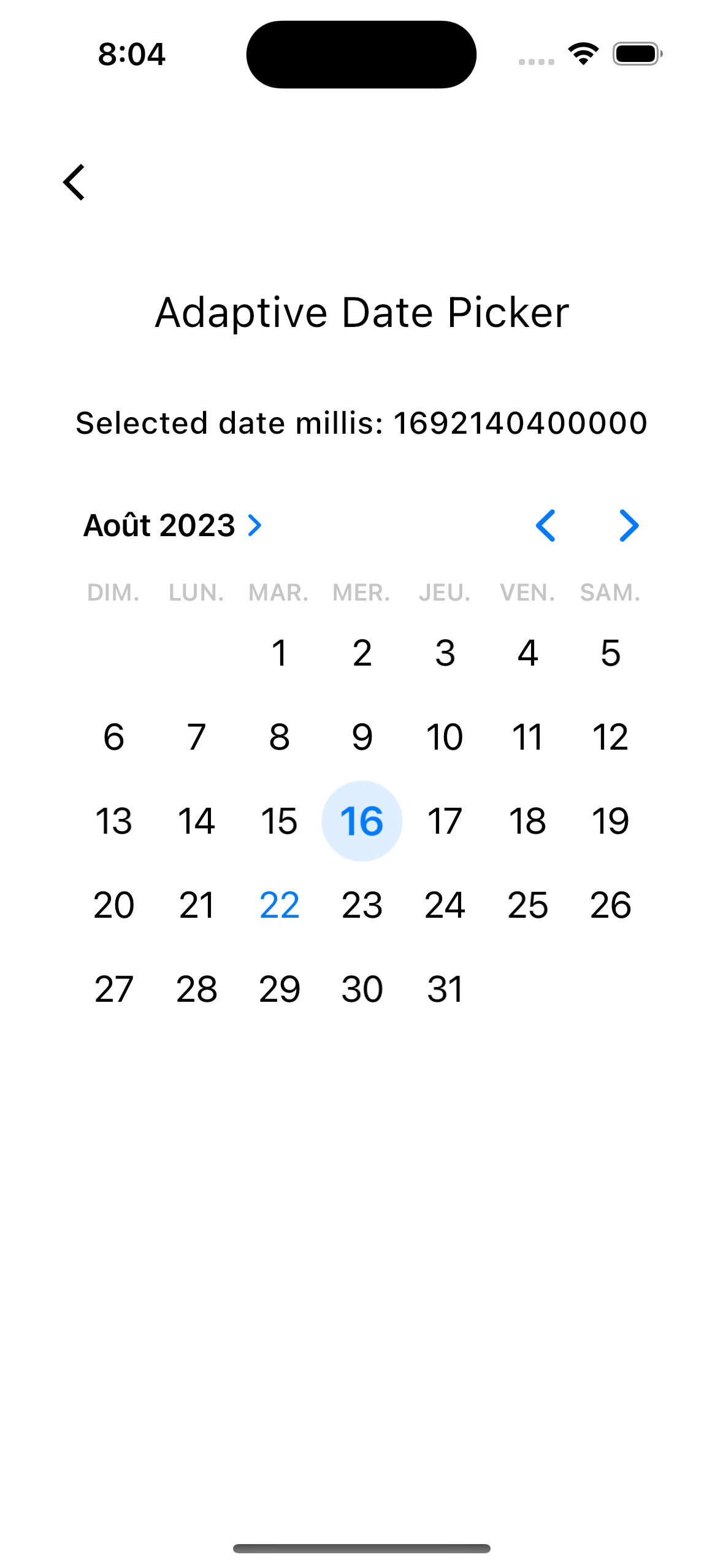 Date Picker iOS