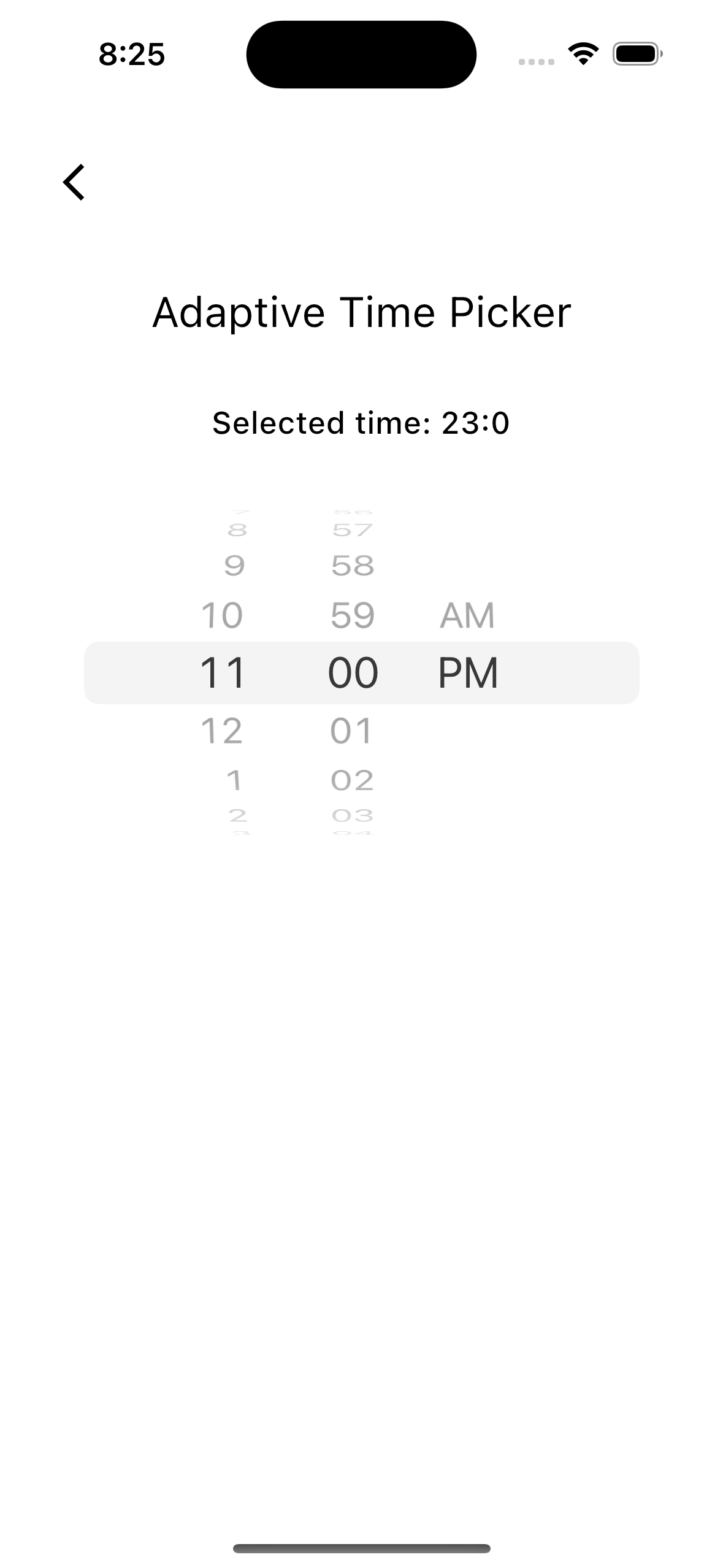 Time Picker iOS