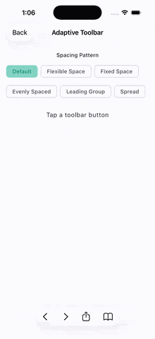 AdaptiveToolbar iOS Liquid Glass