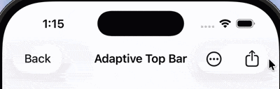 AdaptiveTopAppBar Liquid Glass